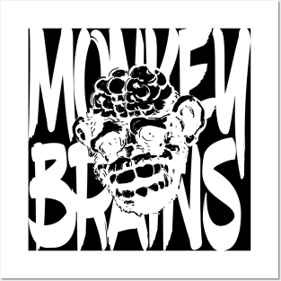 Monkey Brains Logo Black Shirt Posters and Art